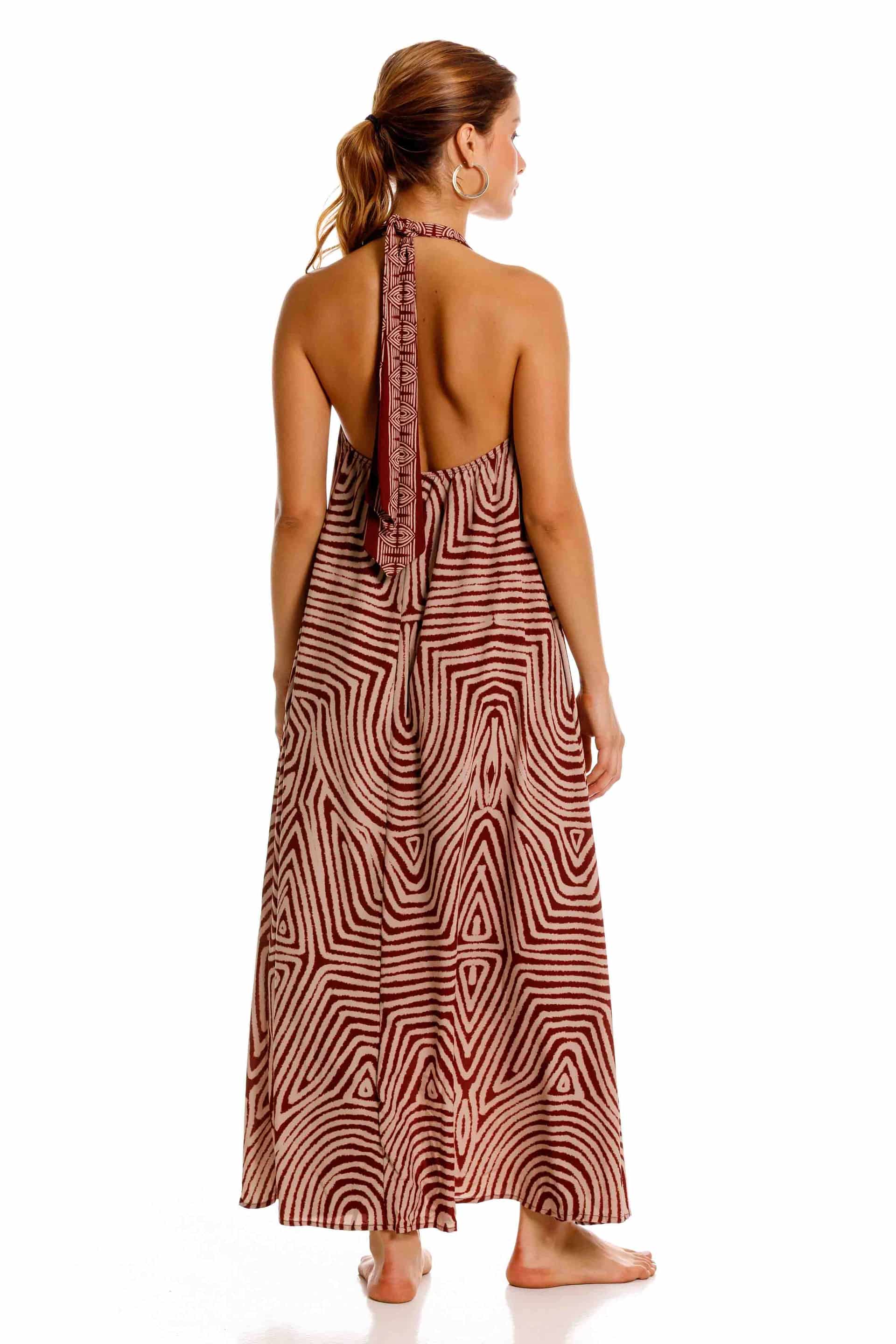 Vestido Largo Aries Nairobi Marron - miniatura 2