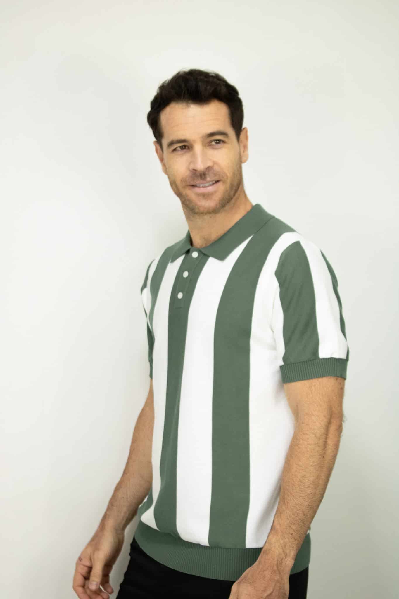 POLO TEJIDA RAYAS VERDE PARA HOMBRE - miniatura 2