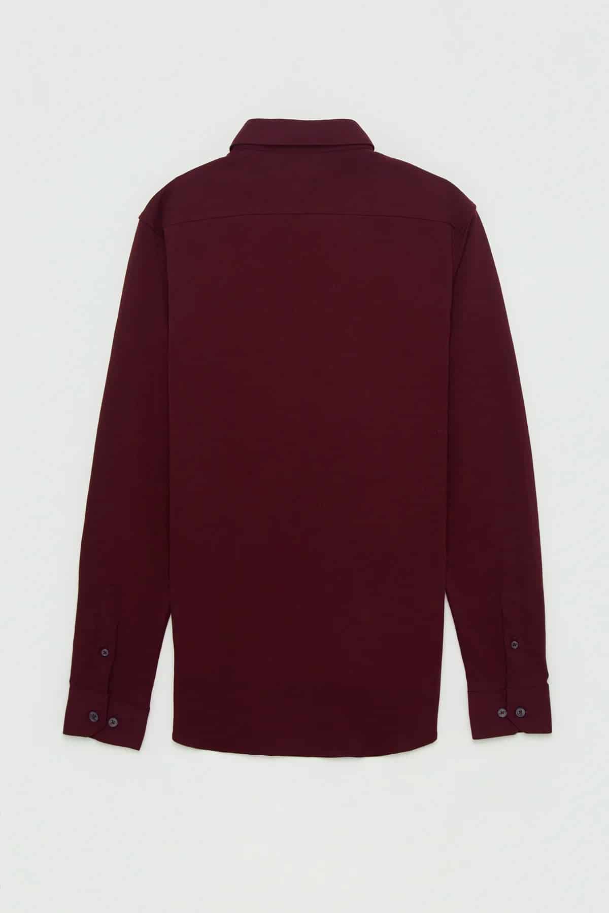 Camisa Piqué Polera Algodón Borgoña - miniatura 4