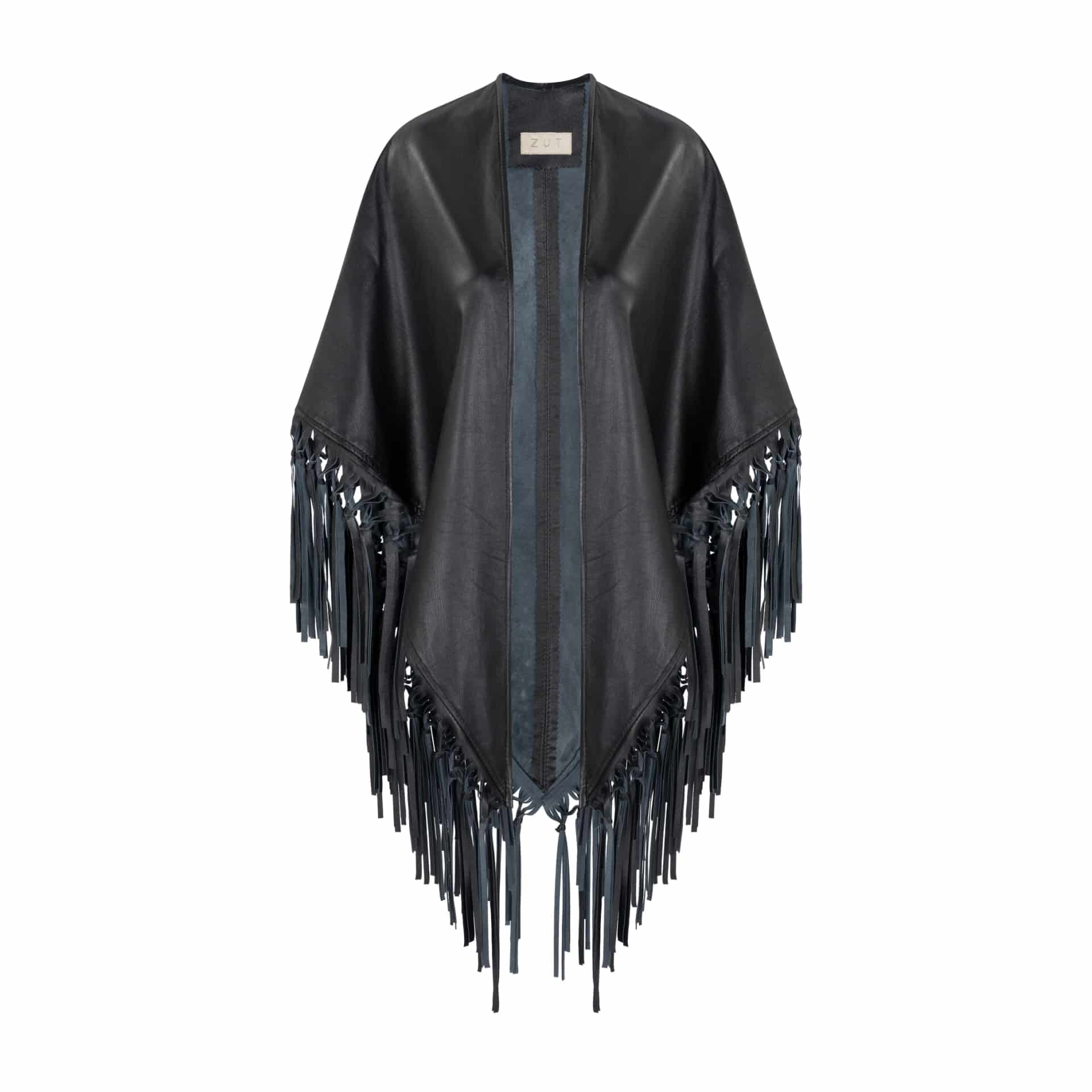CECILIA SHAWL WITH FRINGES AND KNOTS - miniatura 1