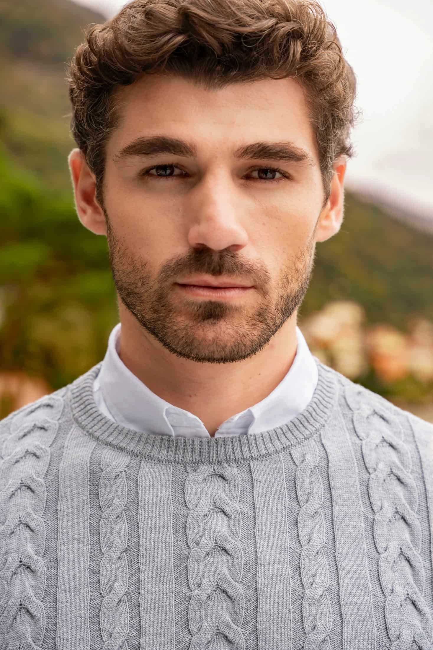 Suéter Cuello redondo Trenzado Rib Hombre Gris Claro - miniatura 4