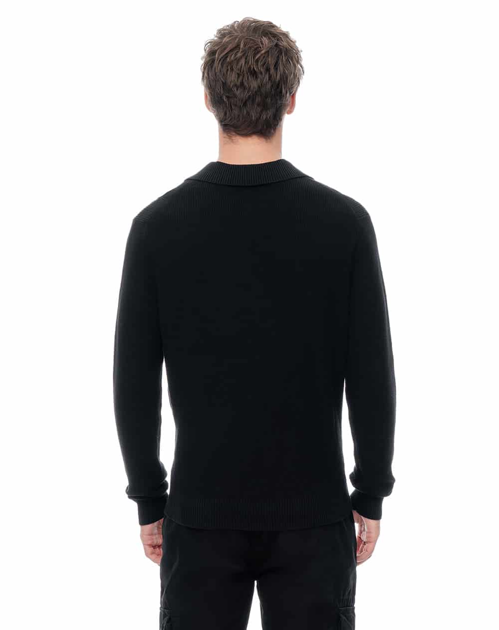 Buzo tipo polo regular negro hombre - miniatura 3