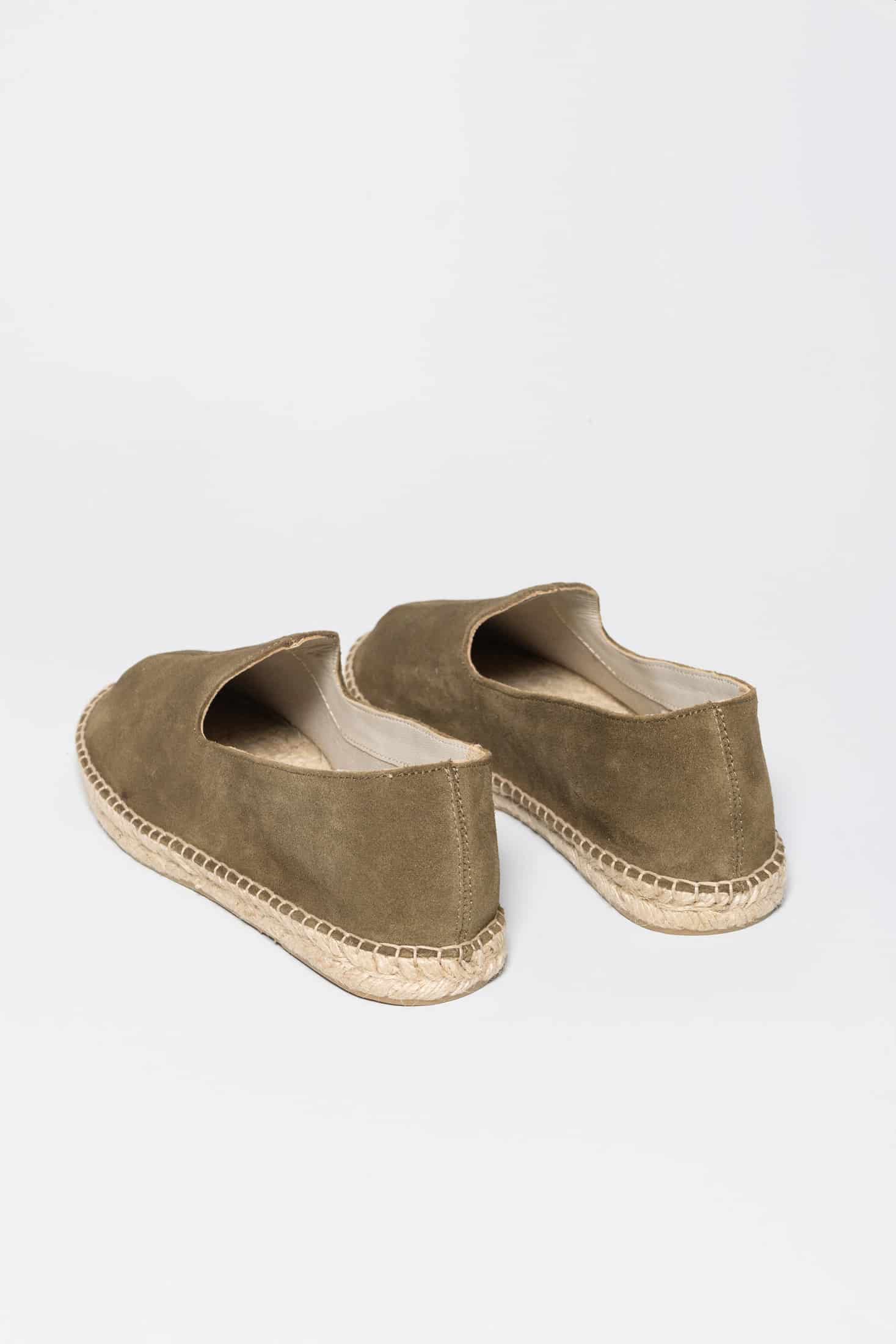 Men's leather espadrille kaki canvas - miniatura 3