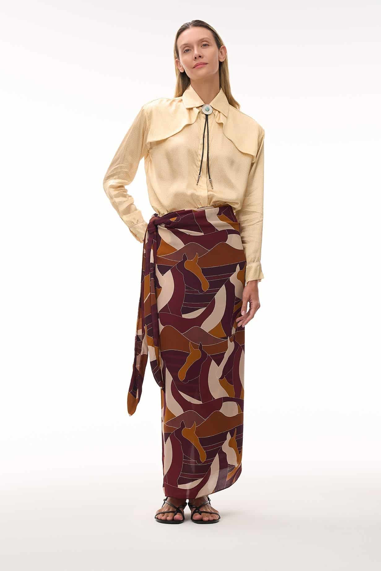 Andalucía Satin Silk Shirt / Butter Reptile - miniatura 2