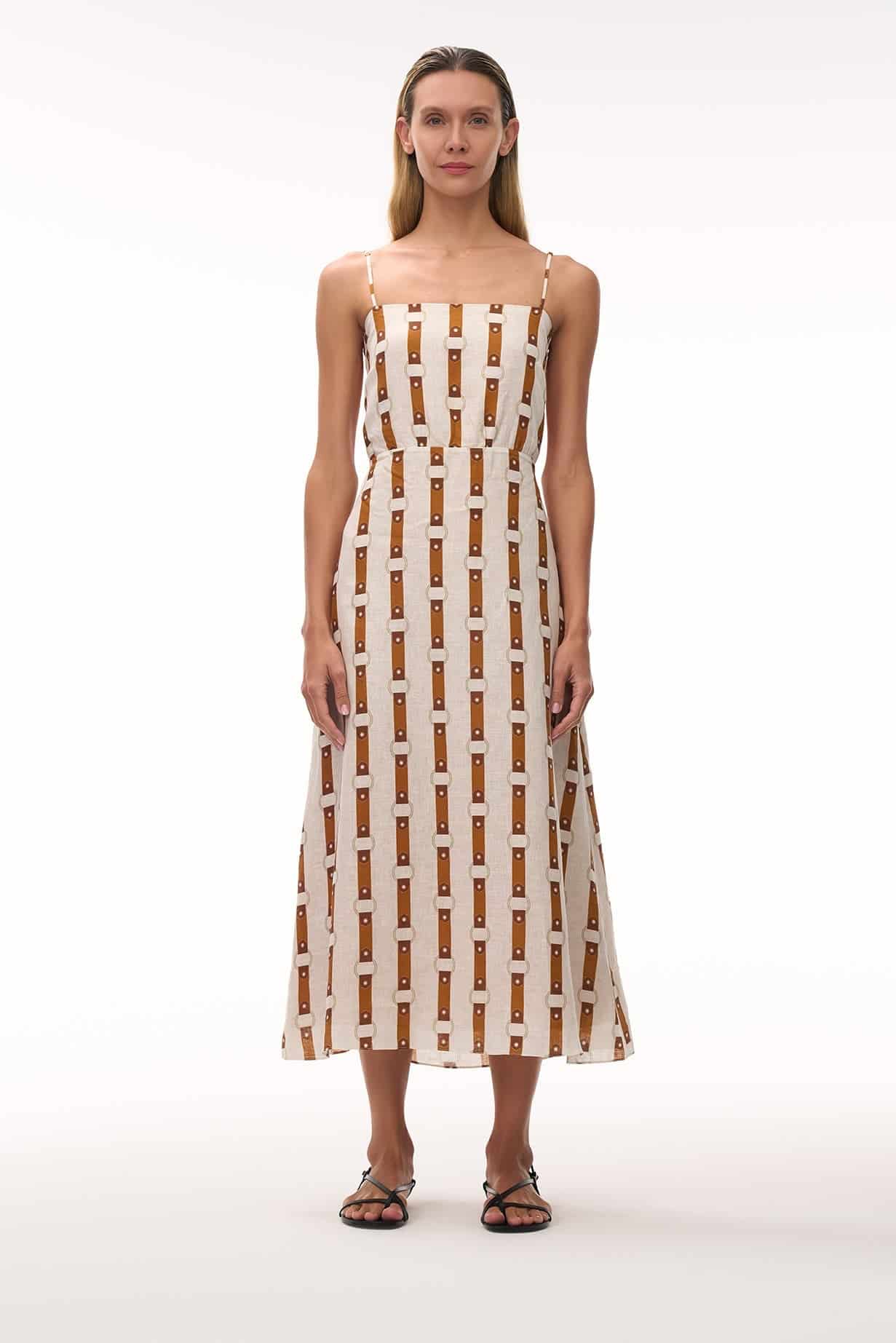 Nativa Linen Midi Dress / Horse Reins - miniatura 5