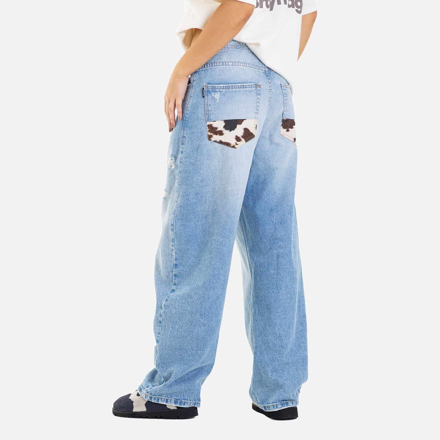 Cow Barrel Fit Denim Light Blue - miniatura 12