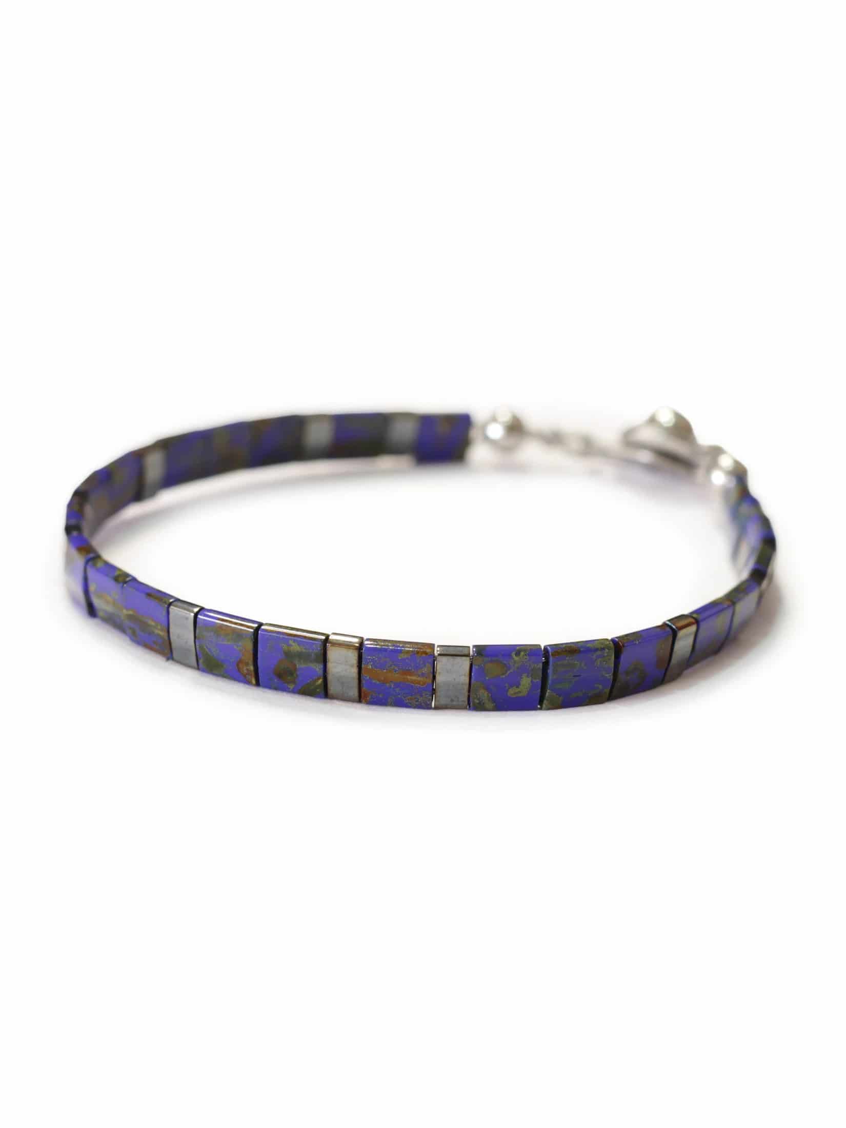 Brazalete Miyuki Tila Azul Marmolizado - miniatura 6