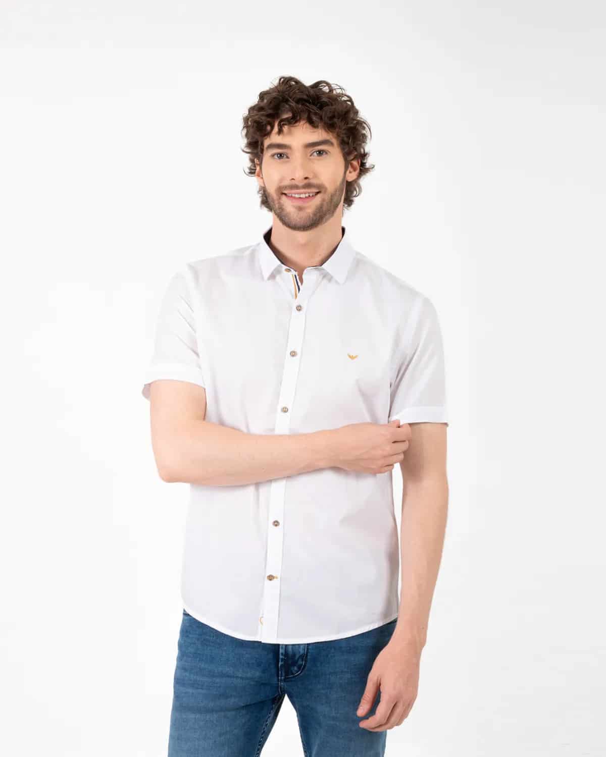 Camisa blanca manga corta para hombre - miniatura 53