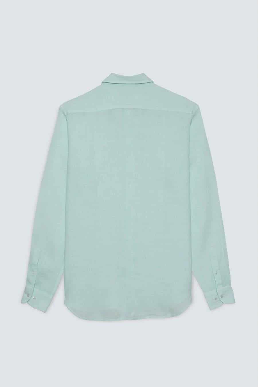 Men's linen shirt light turquoise - miniatura 5