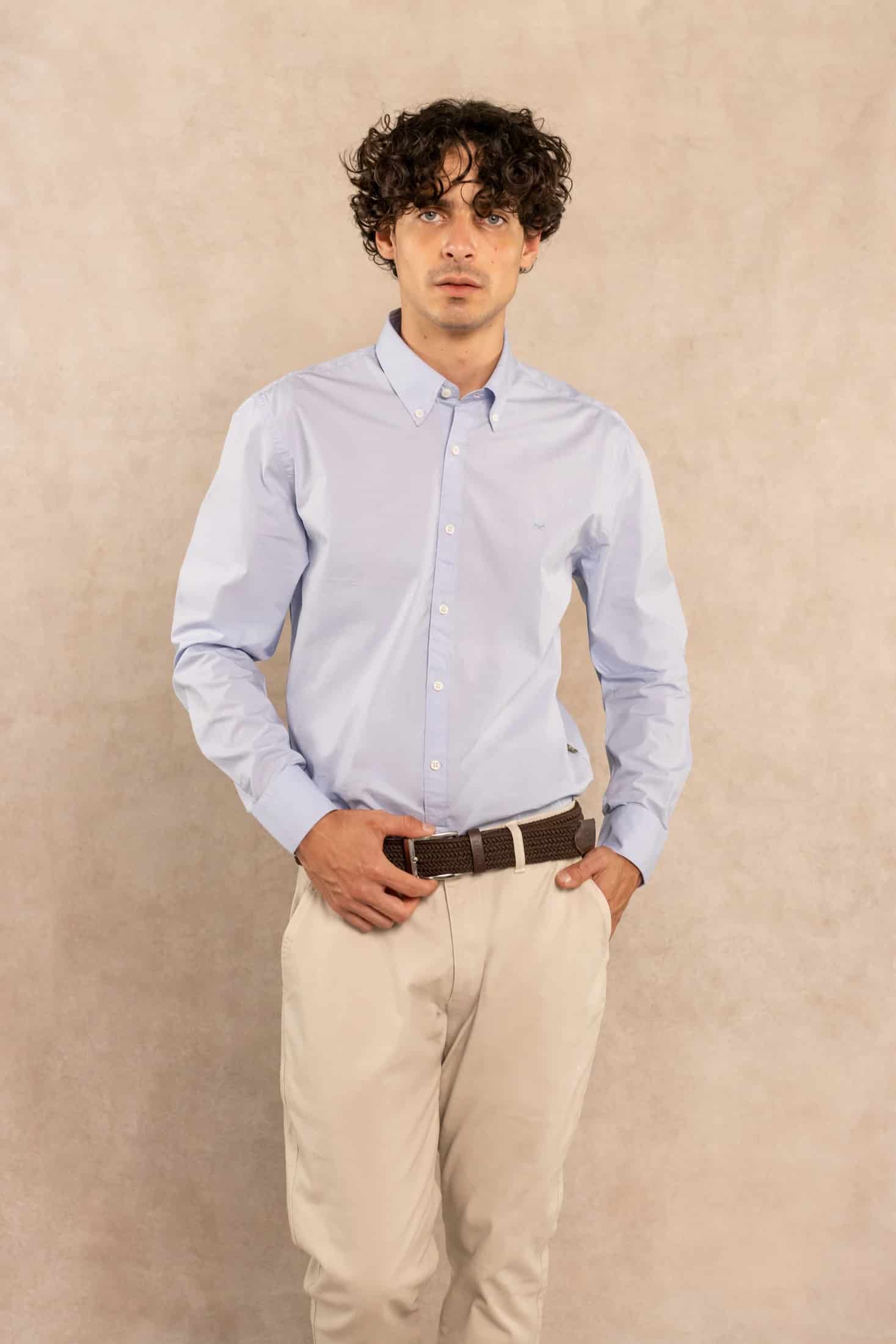 Camisa Antimanchas Popelina Light Blue - Talla Regular - miniatura 7