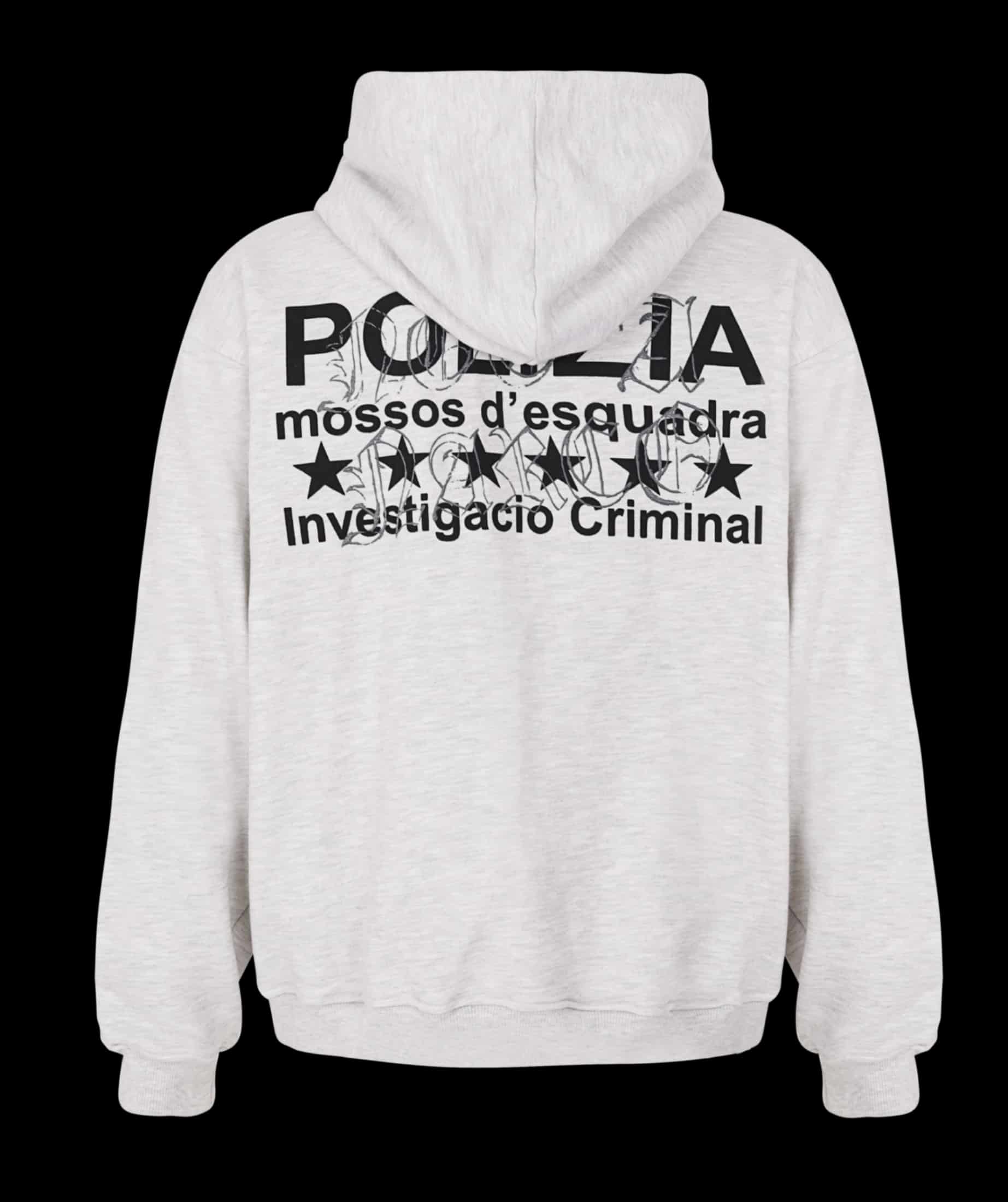 POLIZIA GRAY ZIPPER HOODIE - miniatura 1
