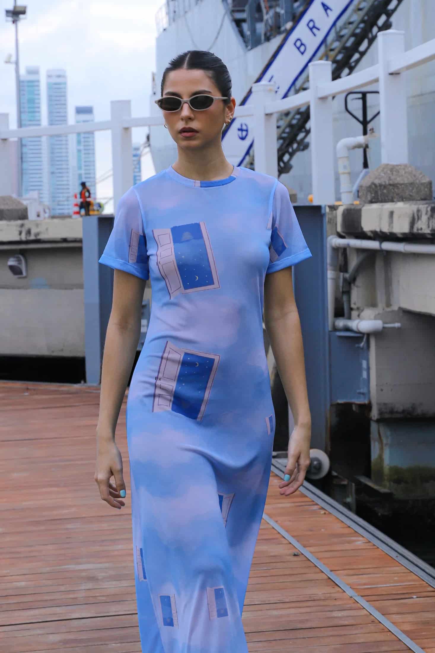 Mesh Dress - Sky - miniatura 10