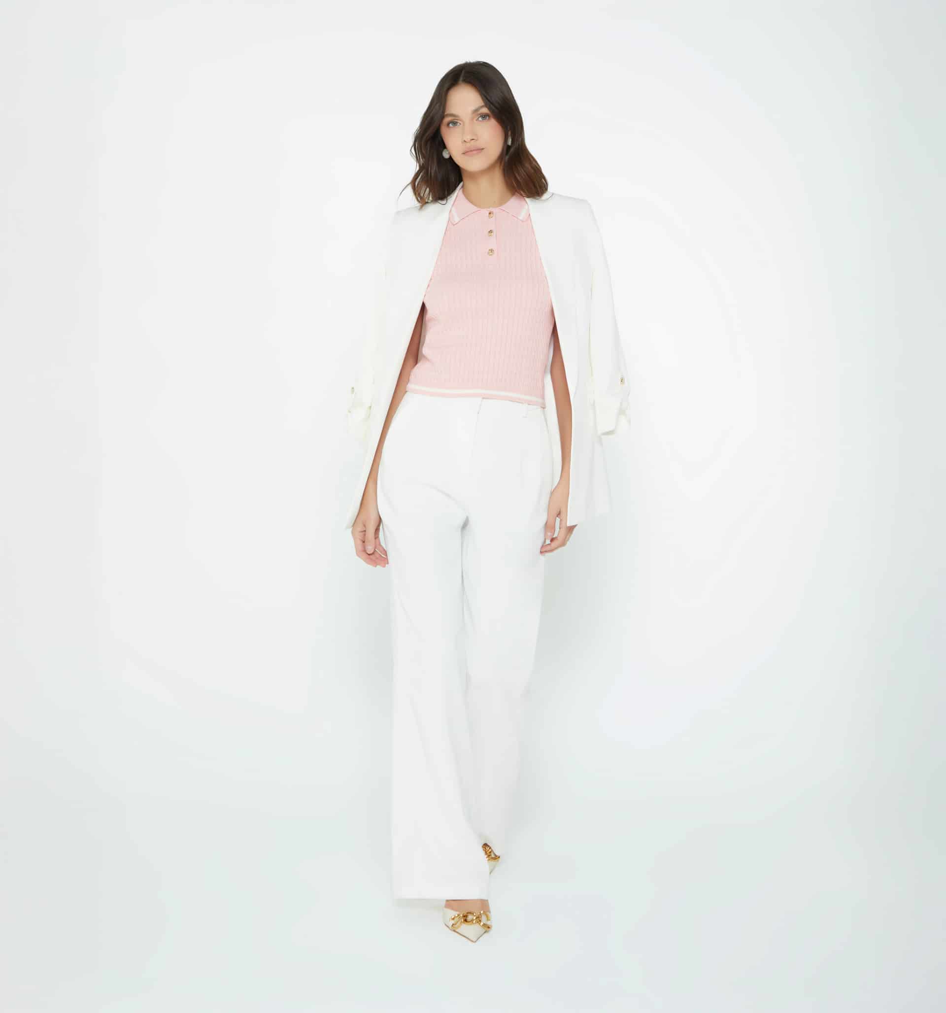 Blusa tipo polo con botón joya - miniatura 6