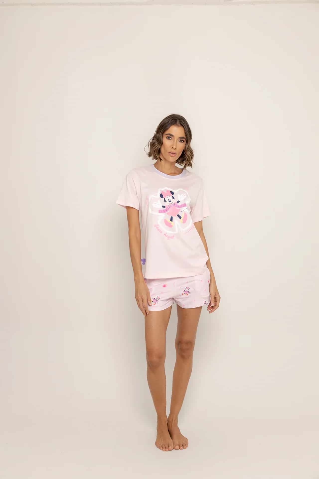 Conjunto Short Elástico Rosa Minnie - miniatura 3