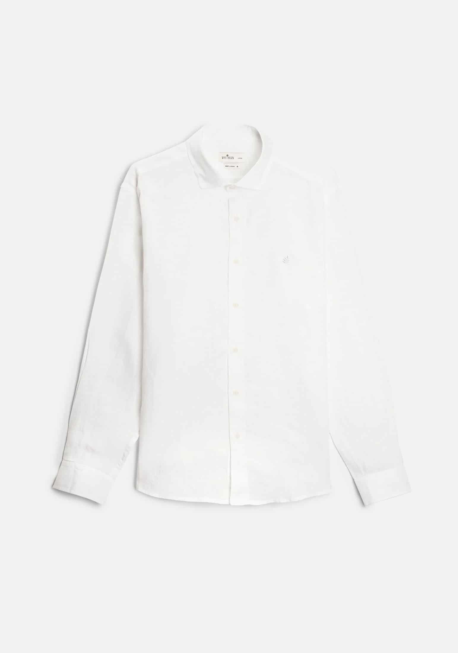 Camisa H Lino Unicolor L-Atn Blanco - miniatura 1