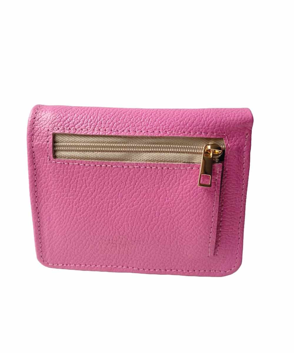 Billetera en cuero rosa ponche - miniatura 3