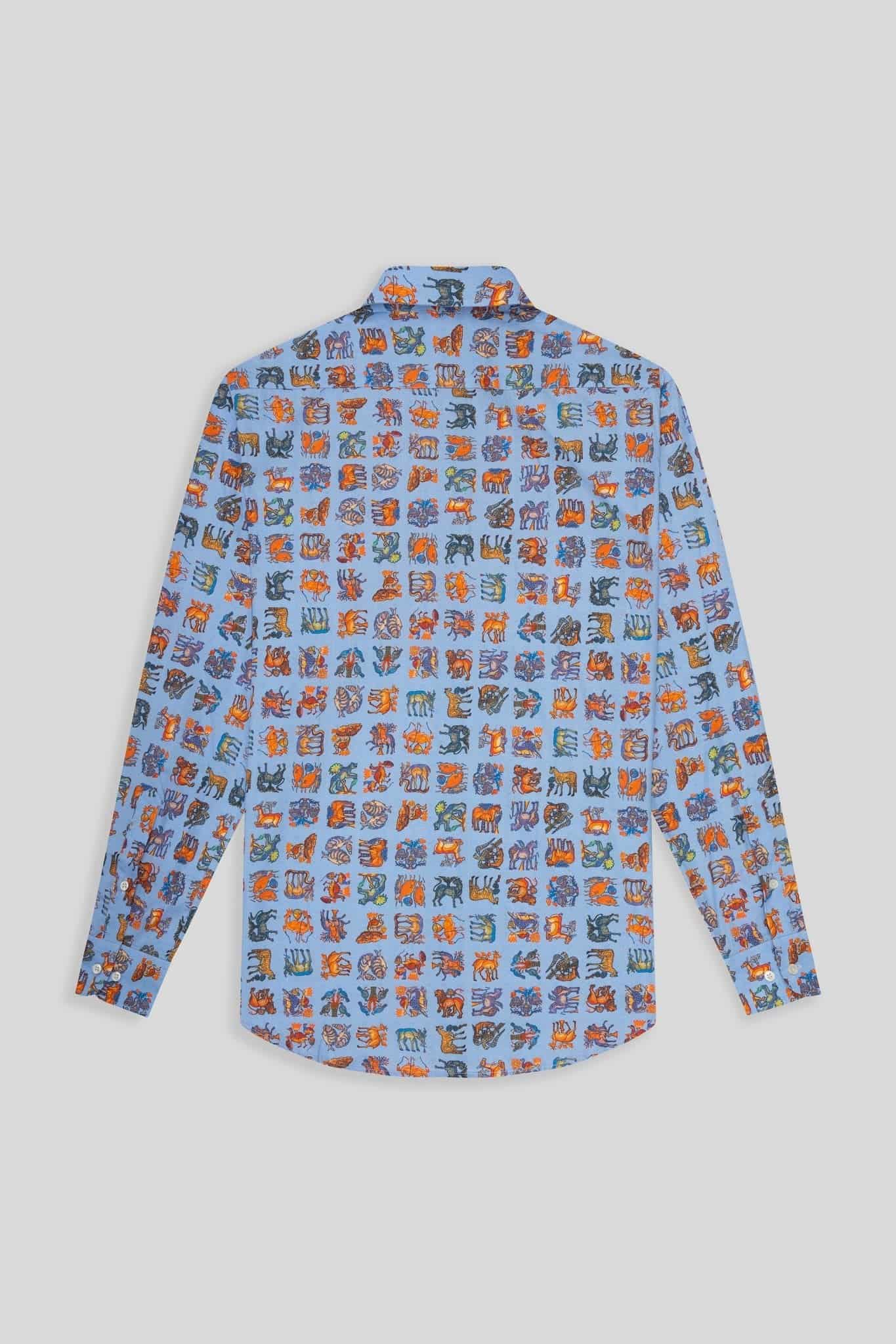 Men's cotton shirt green sky blue byzantium - miniatura 2
