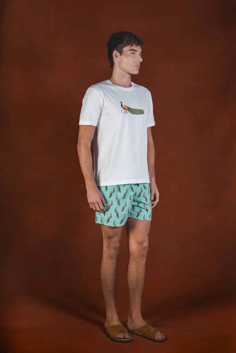 Pavone cotton t-shirt white - miniatura 2