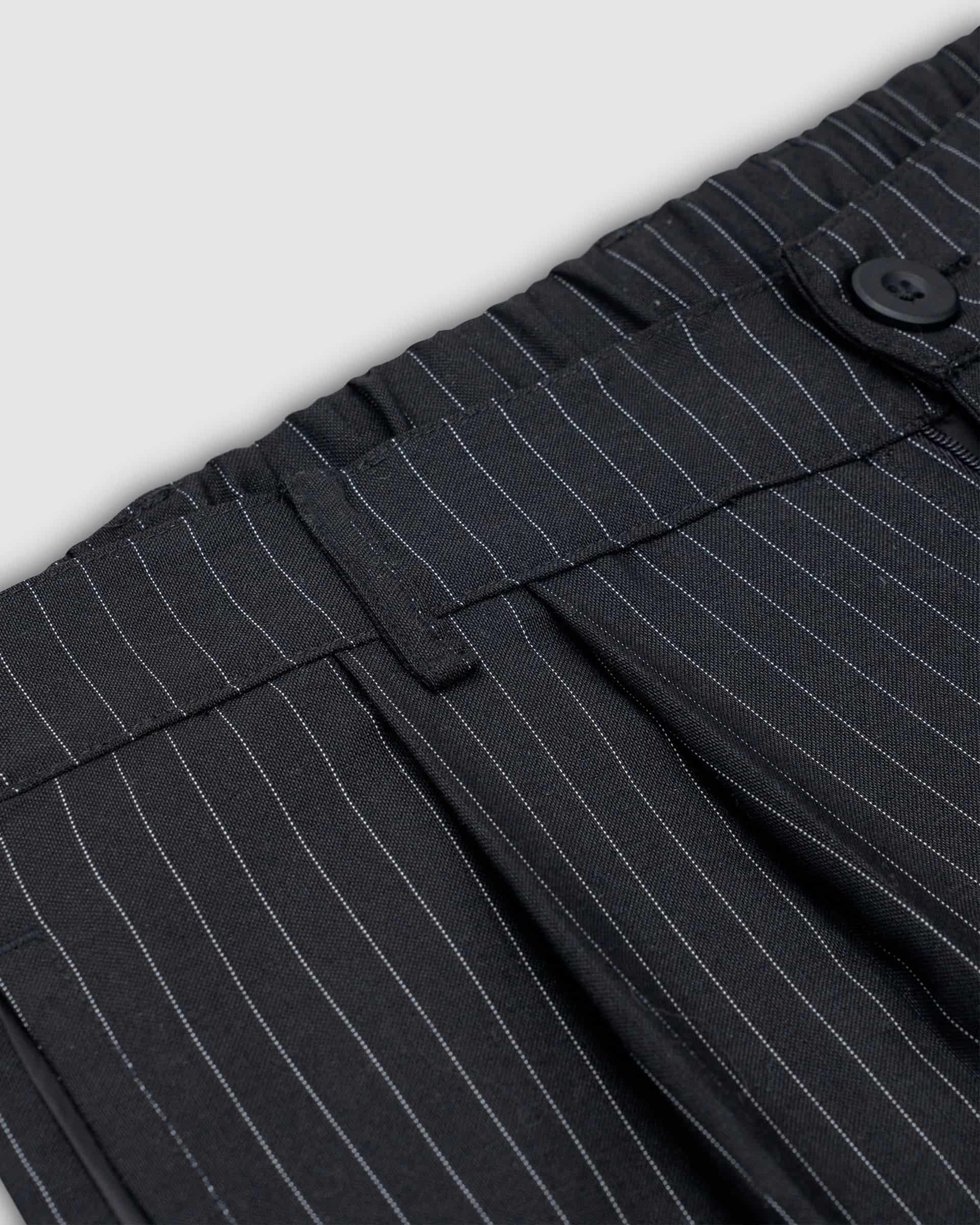 Trouser a Rayas - Negro Oscuro - miniatura 7