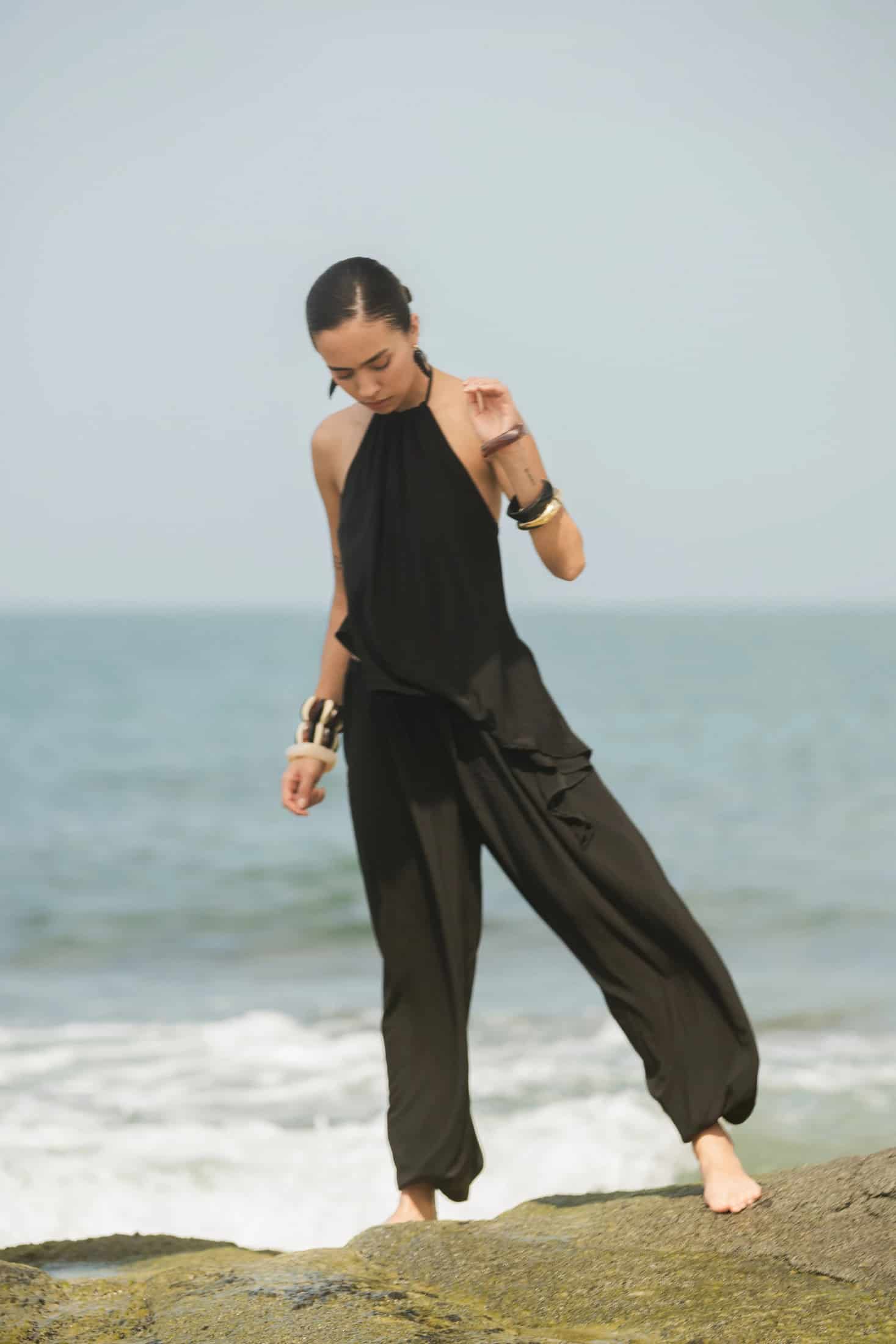 AMAL BACKLESS TOP - BLACK - miniatura 5