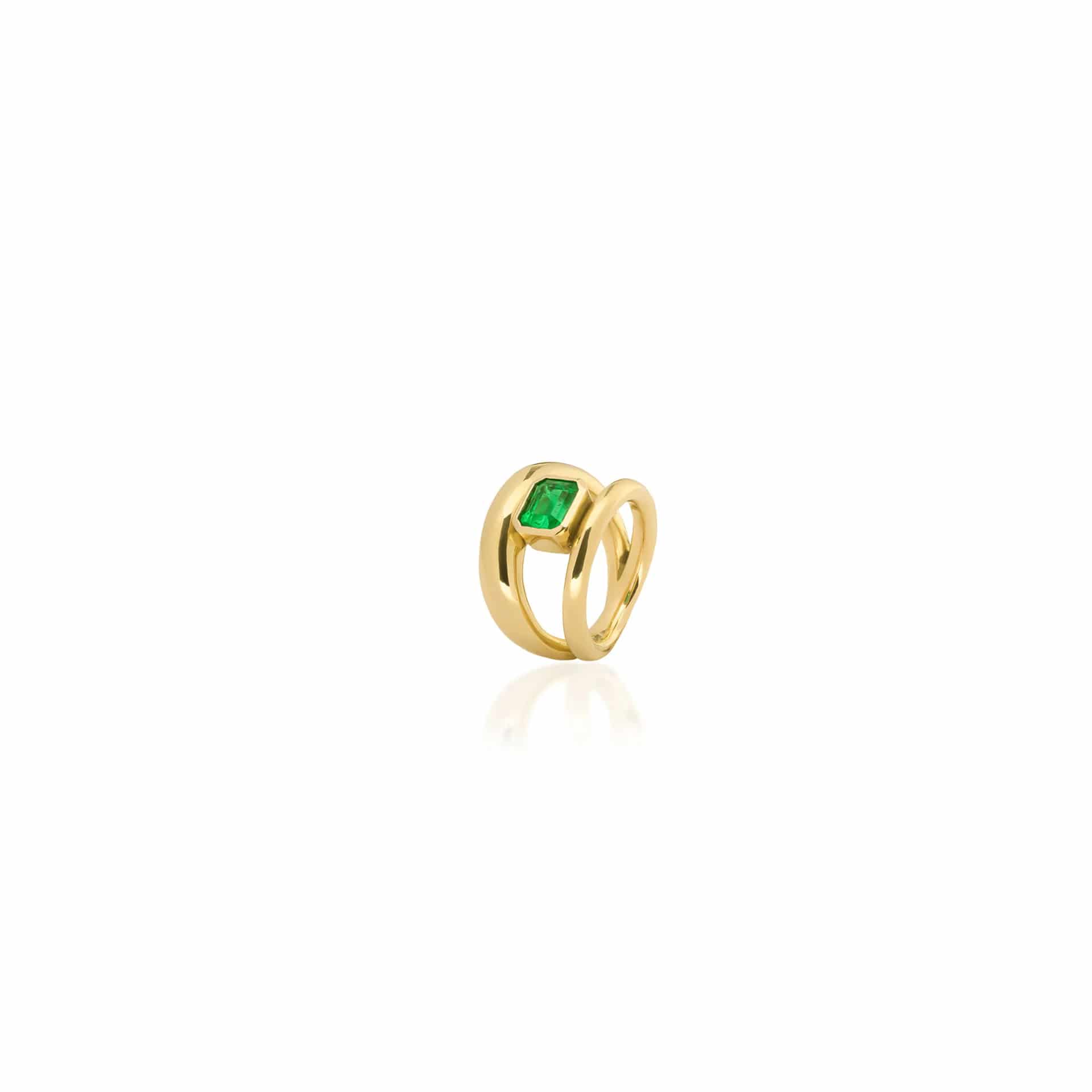 Anillo Doble Aro y Esmeralda - miniatura 9