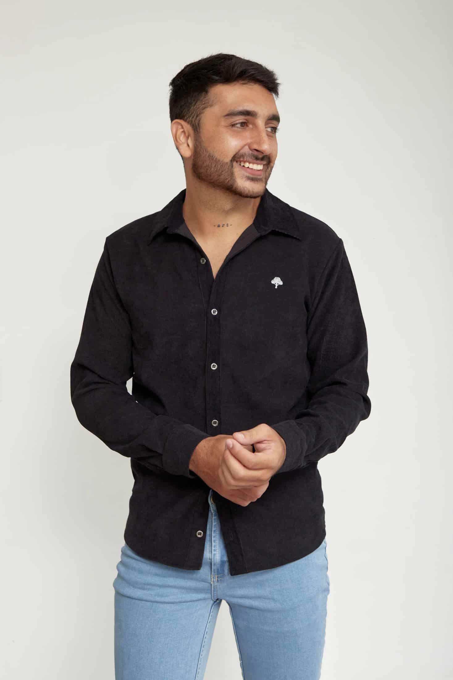 Camisa Clasica Pana Azul - miniatura 2
