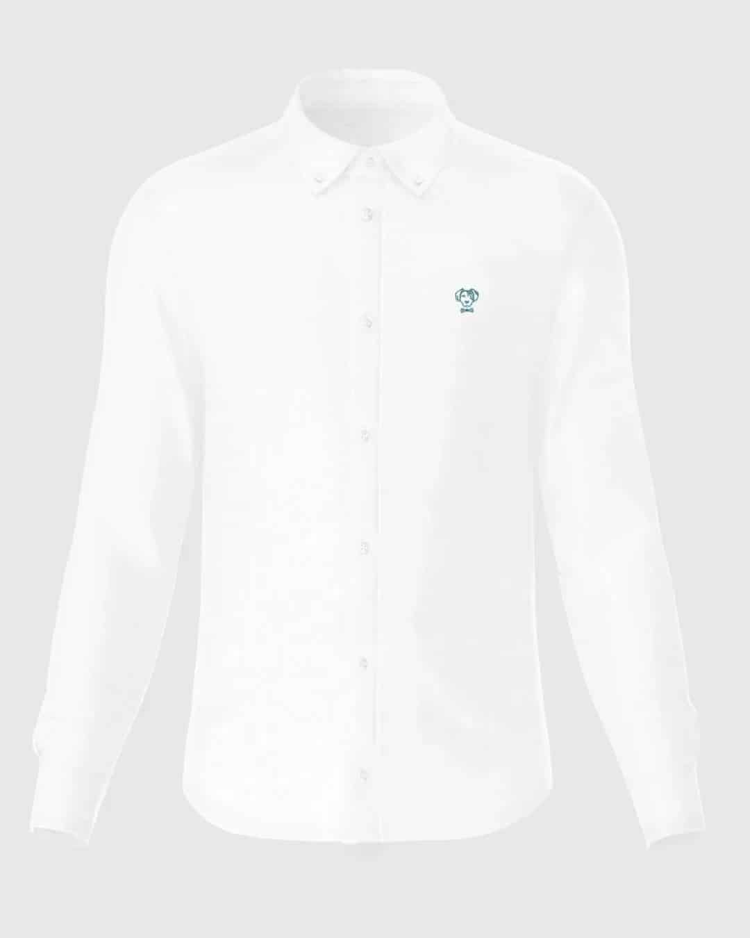 Camisa Antimanchas Popelina Blanco Logo Azul Claro - miniatura 13