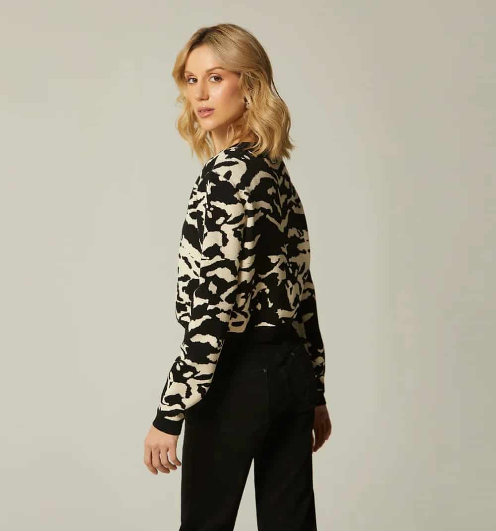 Cardigan estampado bi color - miniatura 5