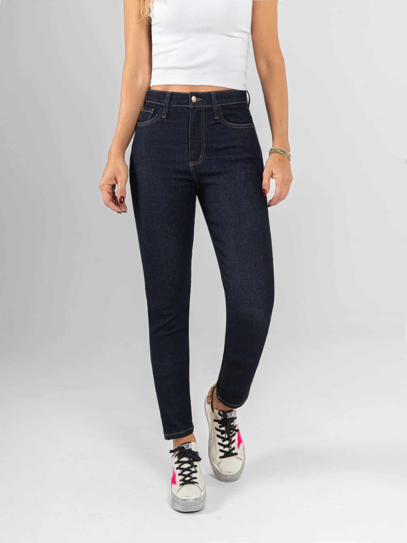 Ref: 066348 Jean Skinny stretch, tiro alto, tono azul oscuro. - miniatura 1