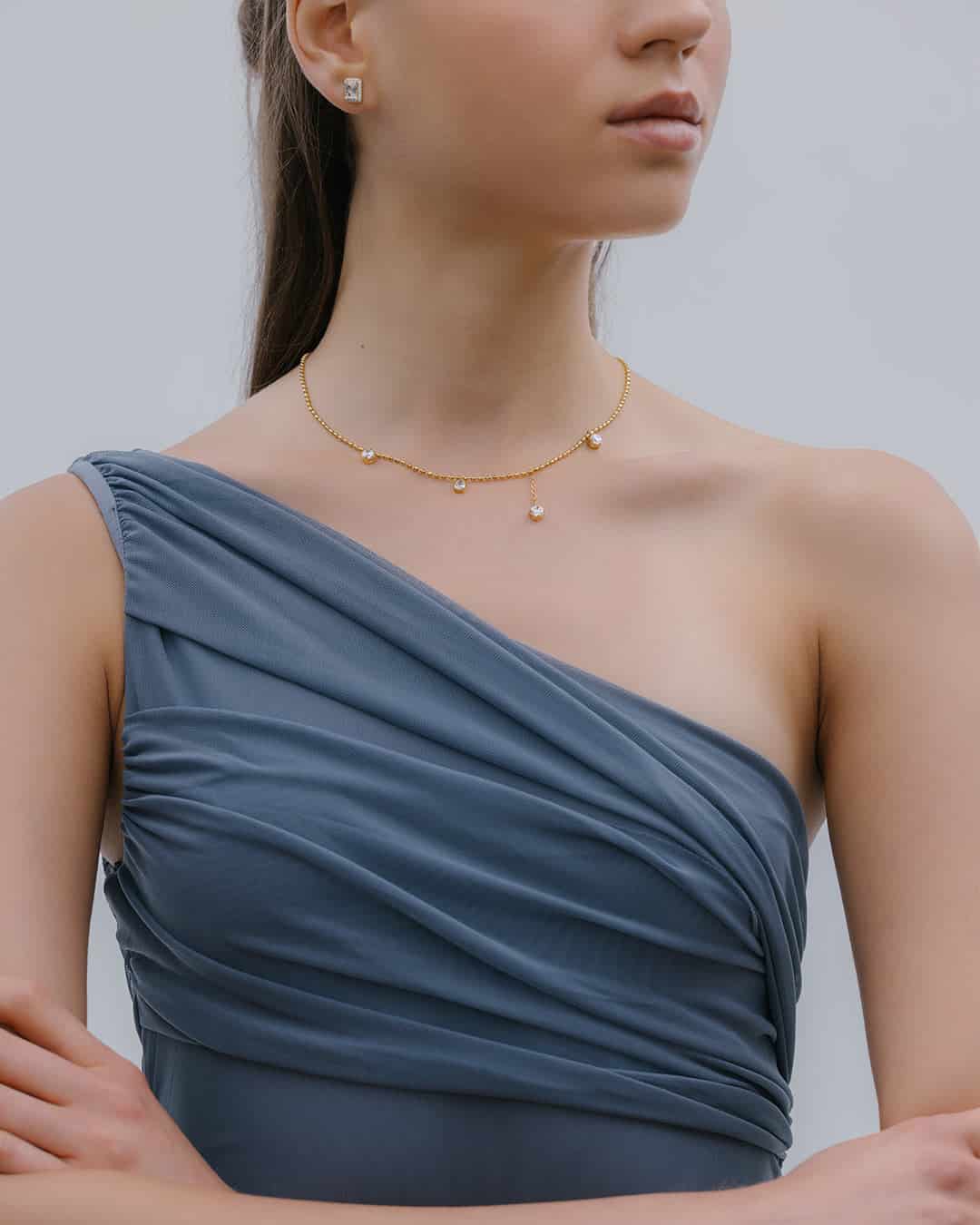 Collar 4 Cristales - Acero Inoxidable - miniatura 3