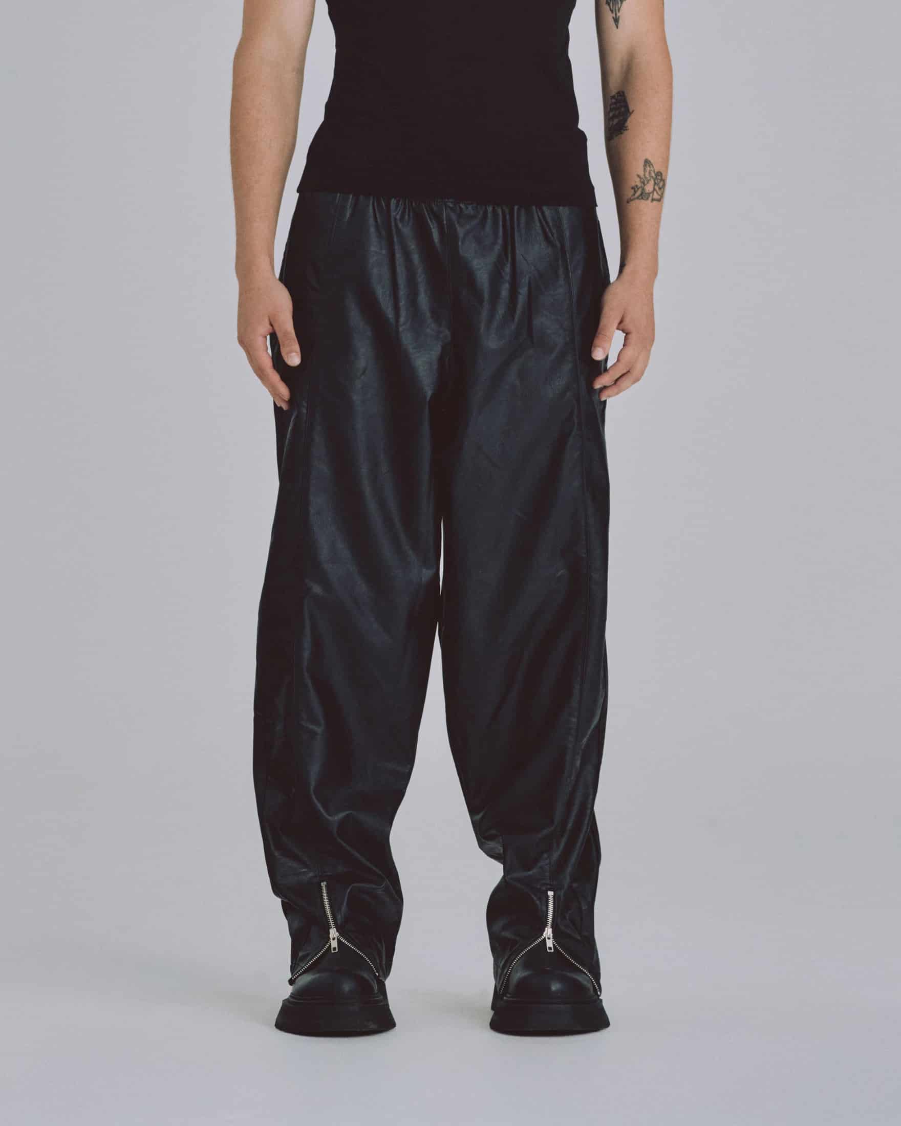 Basics Synthetic Straight Pants Black - miniatura 2