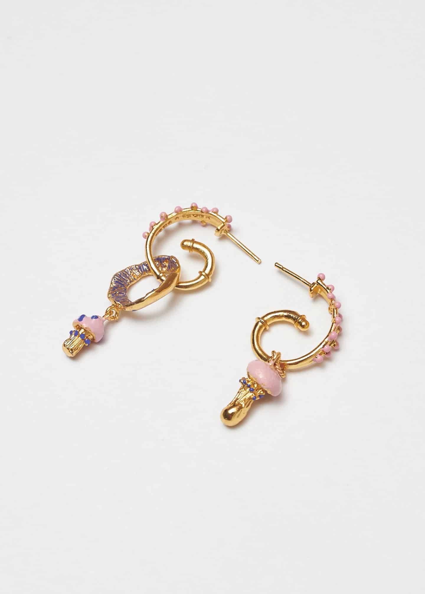 Candongas midi setas rosa - miniatura 1