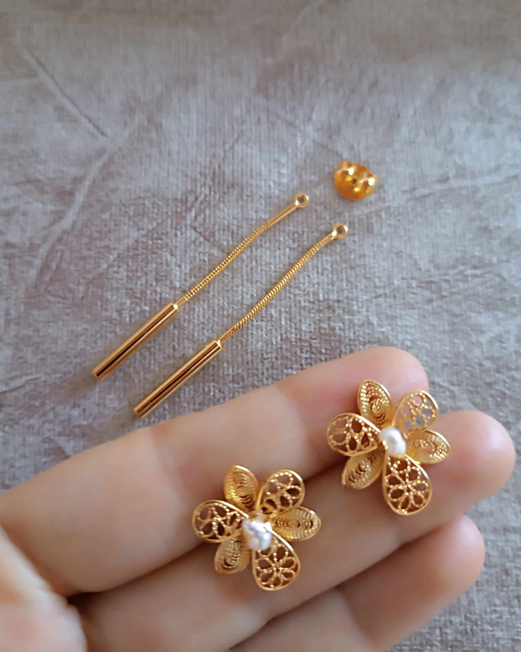 Aretes filigrana doble función Esther - miniatura 6