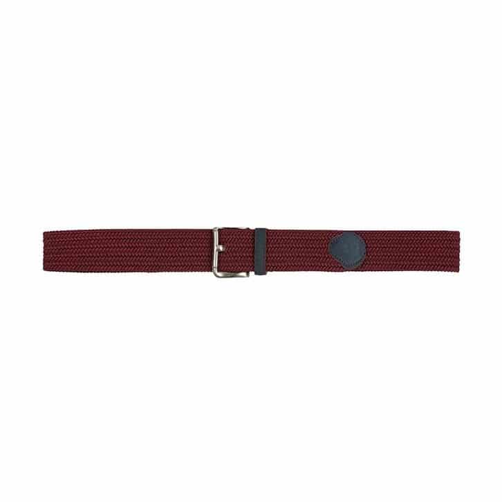 Men's braided elastic burdeos belt - miniatura 1