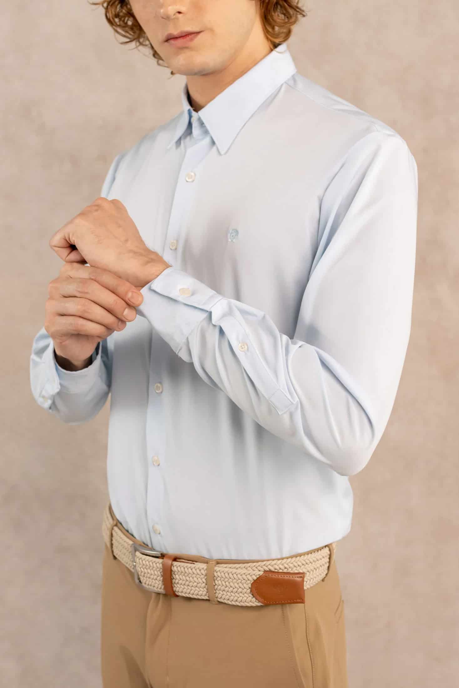 Camisa Performance Antiarrugas Azul Claro - miniatura 8
