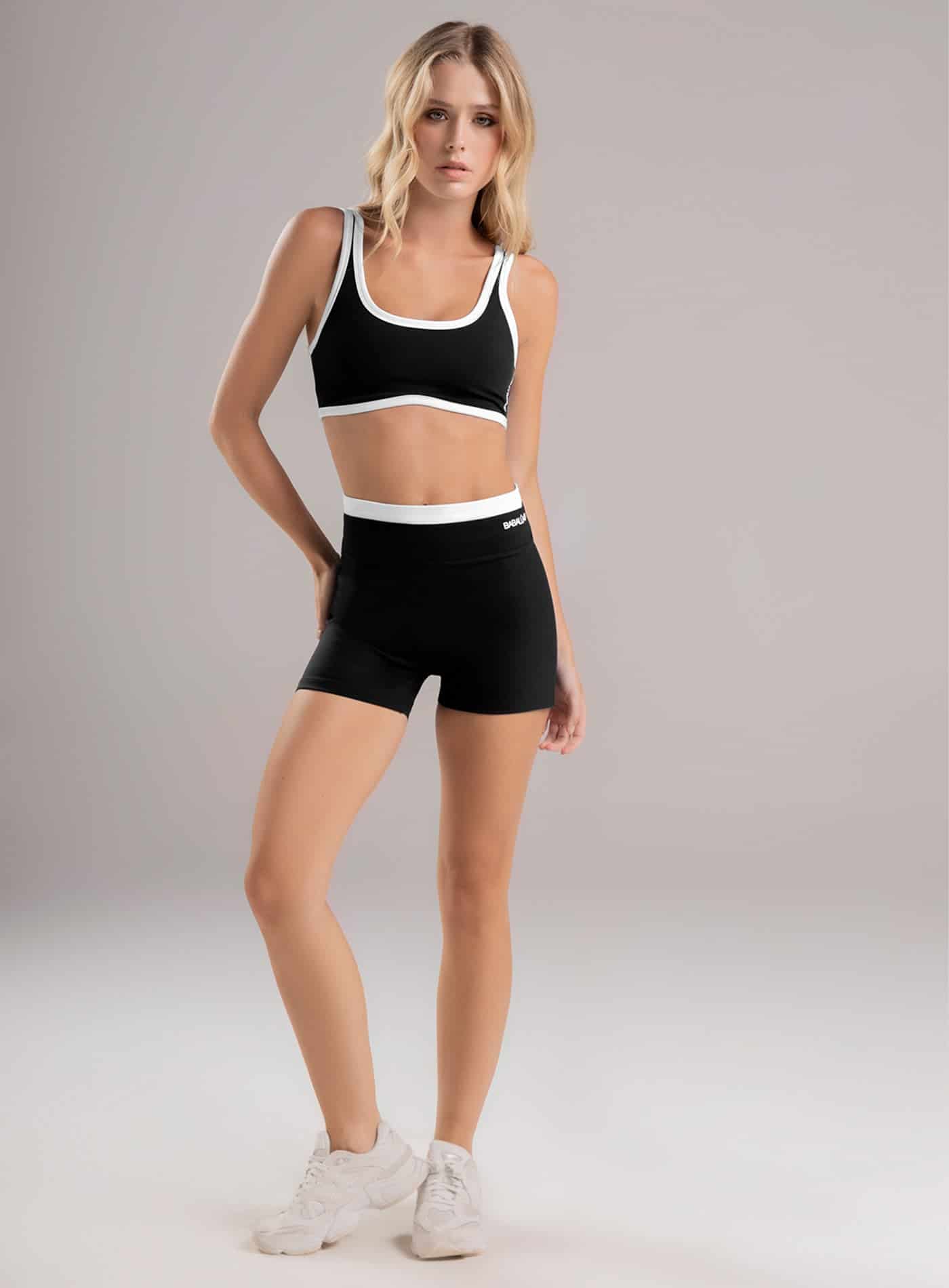 SHORT DEPORTIVO TELA SUPPLEX SESGOS EN CONTRASTE - PRECIO ESPECIAL - miniatura 1