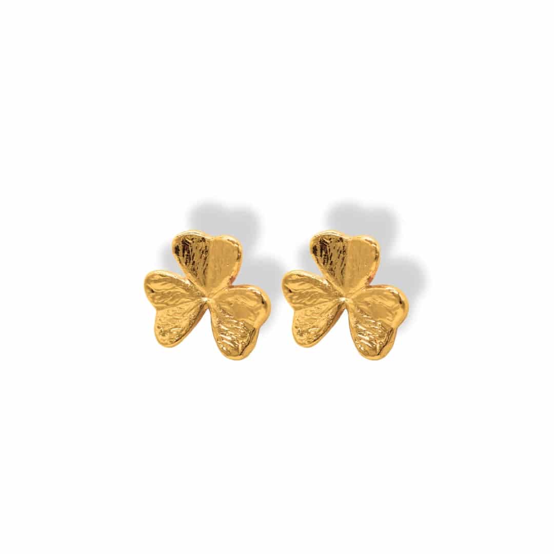 Aretes de trébol de 3 hojas pequeño - miniatura 1