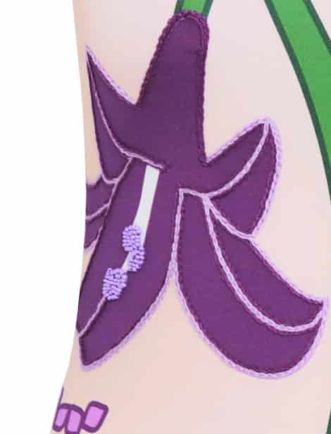 Torre Del Cielo Embroidered One Piece / Beige Violet Flowers - miniatura 5
