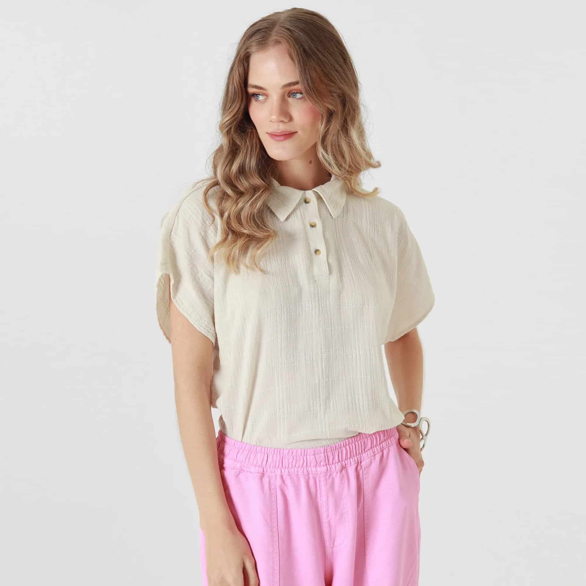 Blusa Cuello Sport Manga Corta - miniatura 1