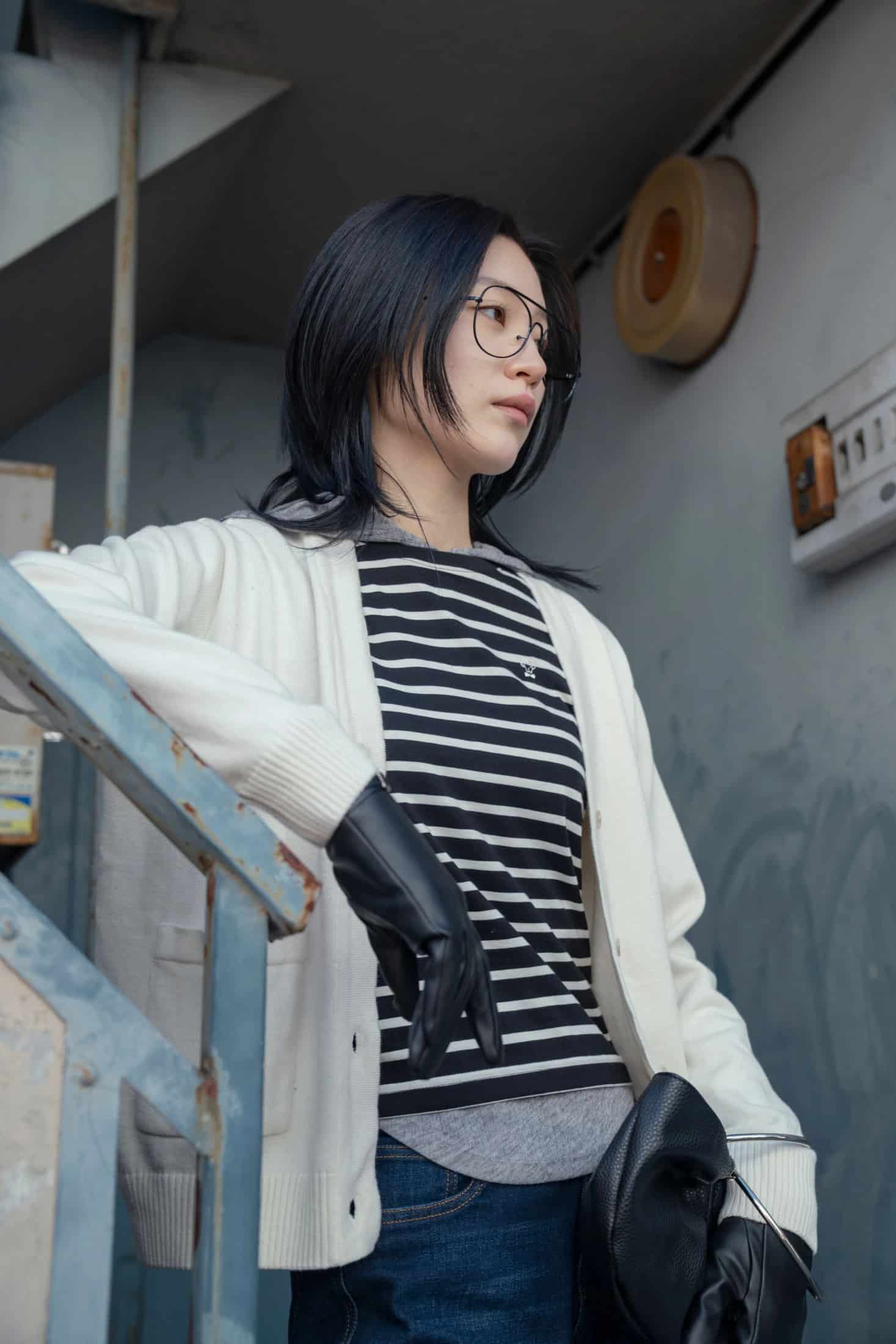 Cardigan Algodon Peinado De Mujer Marfil - miniatura 4