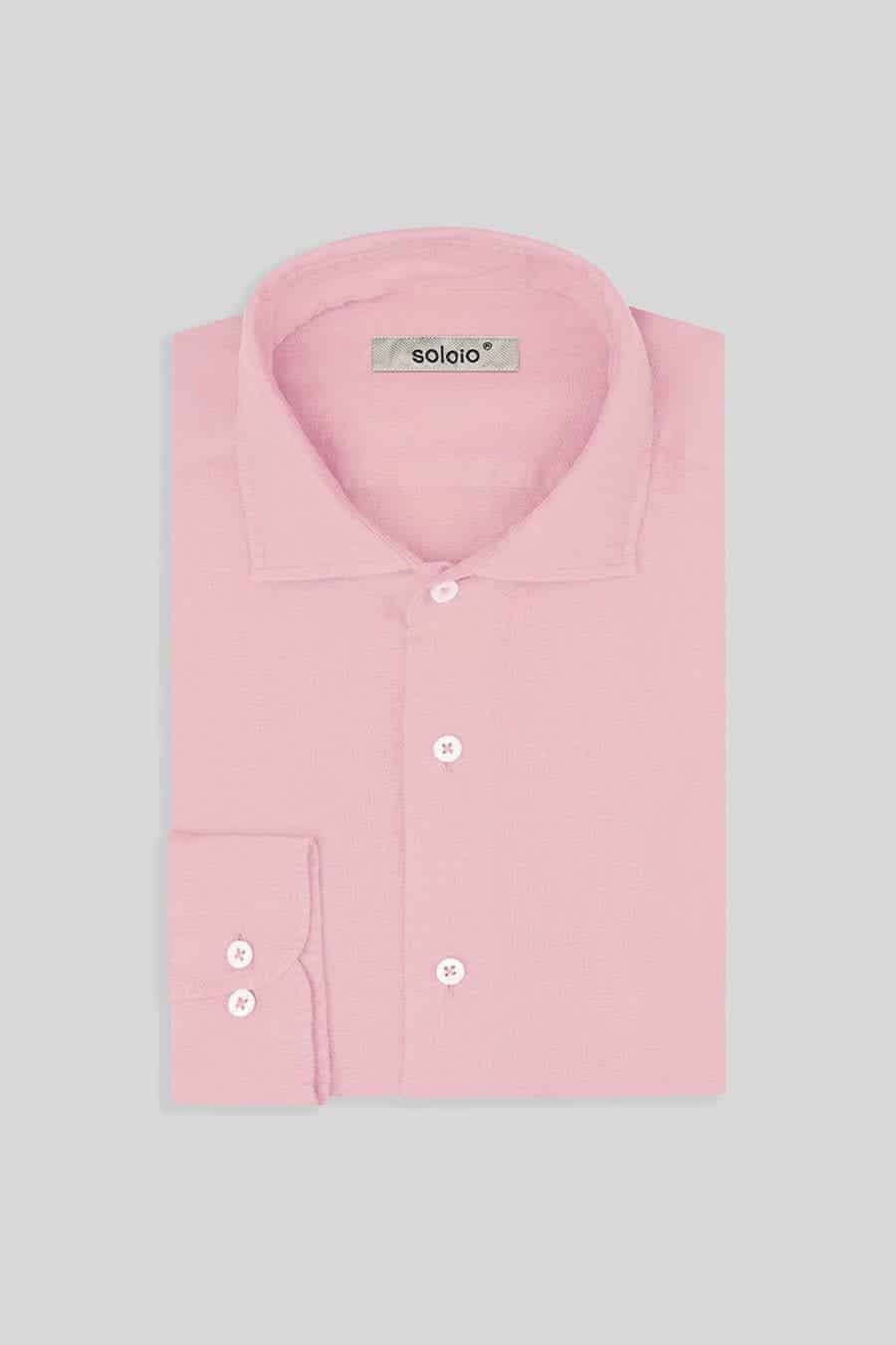 Men's linen shirt pink - miniatura 3