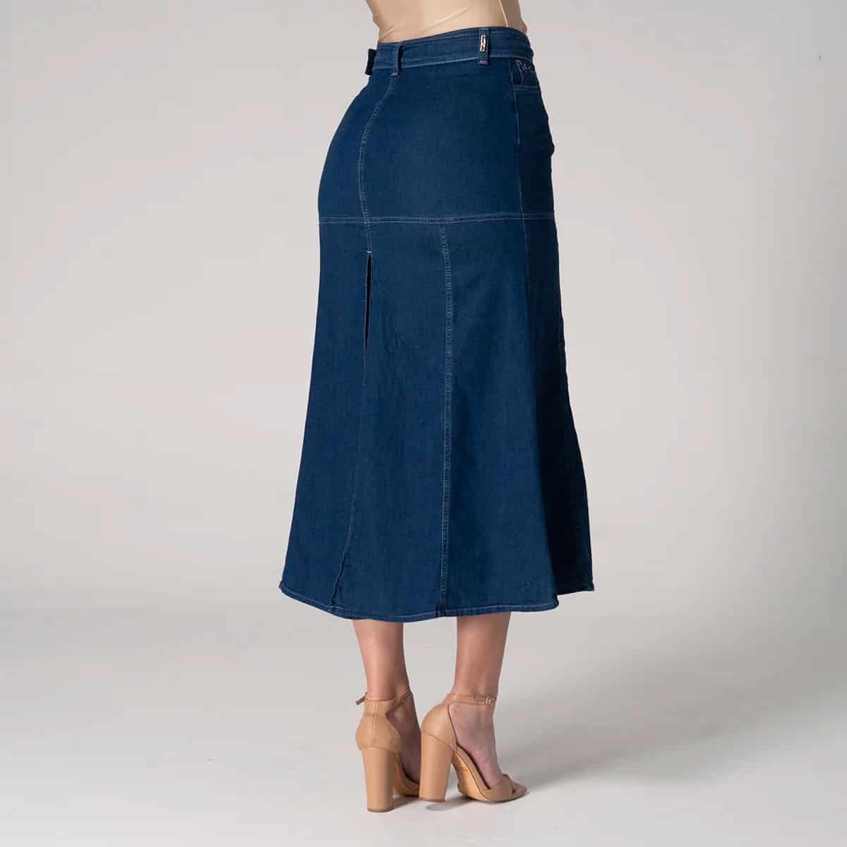 Falda Larga Denim Slim Kenbleu - miniatura 4