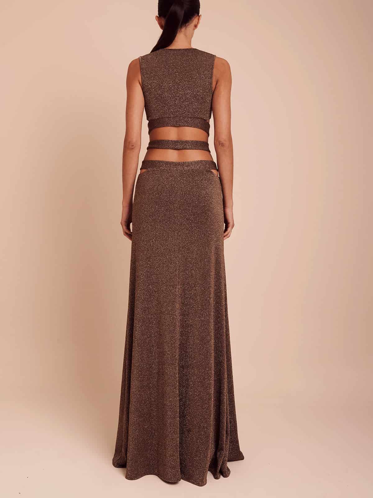 GINEBRA DRESS BRONZE UMBER BROWN - miniatura 4