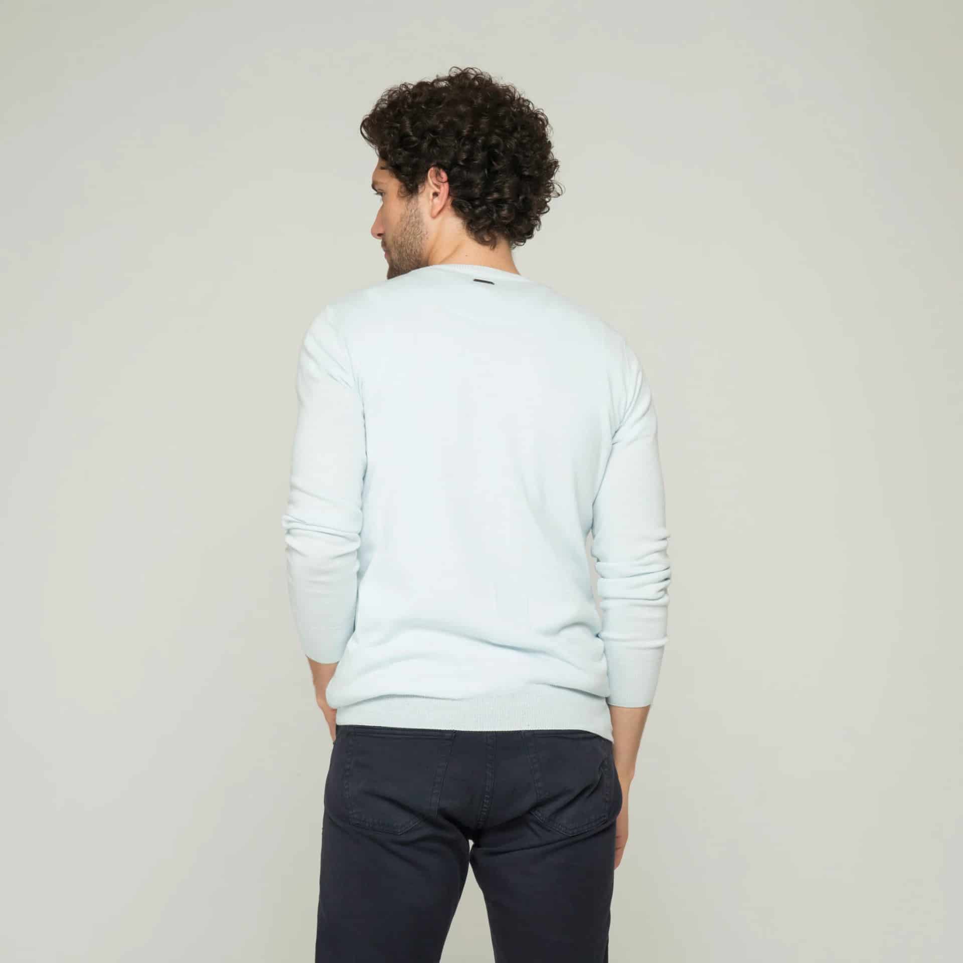 Saco Cuello Redondo Algodón Azul Cielo - miniatura 8