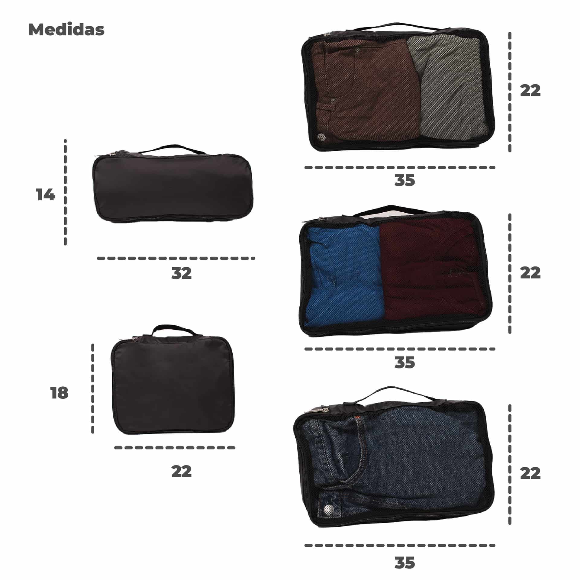 Cubos Organizadores Setx5 Para Morral One Light Negro -NG - miniatura 3