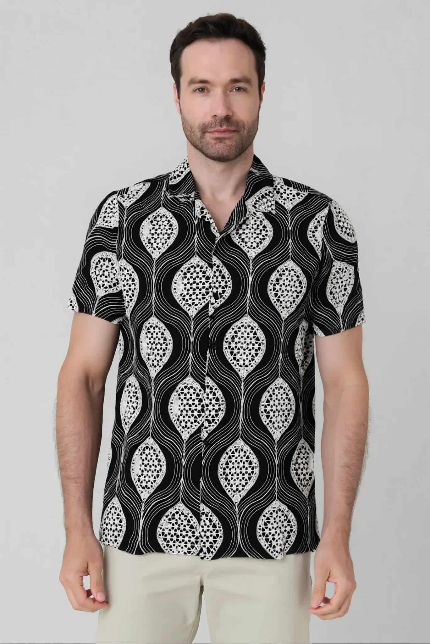 Camisa Manga Corta tejida Jon Sonen 100% algodón - miniatura 1