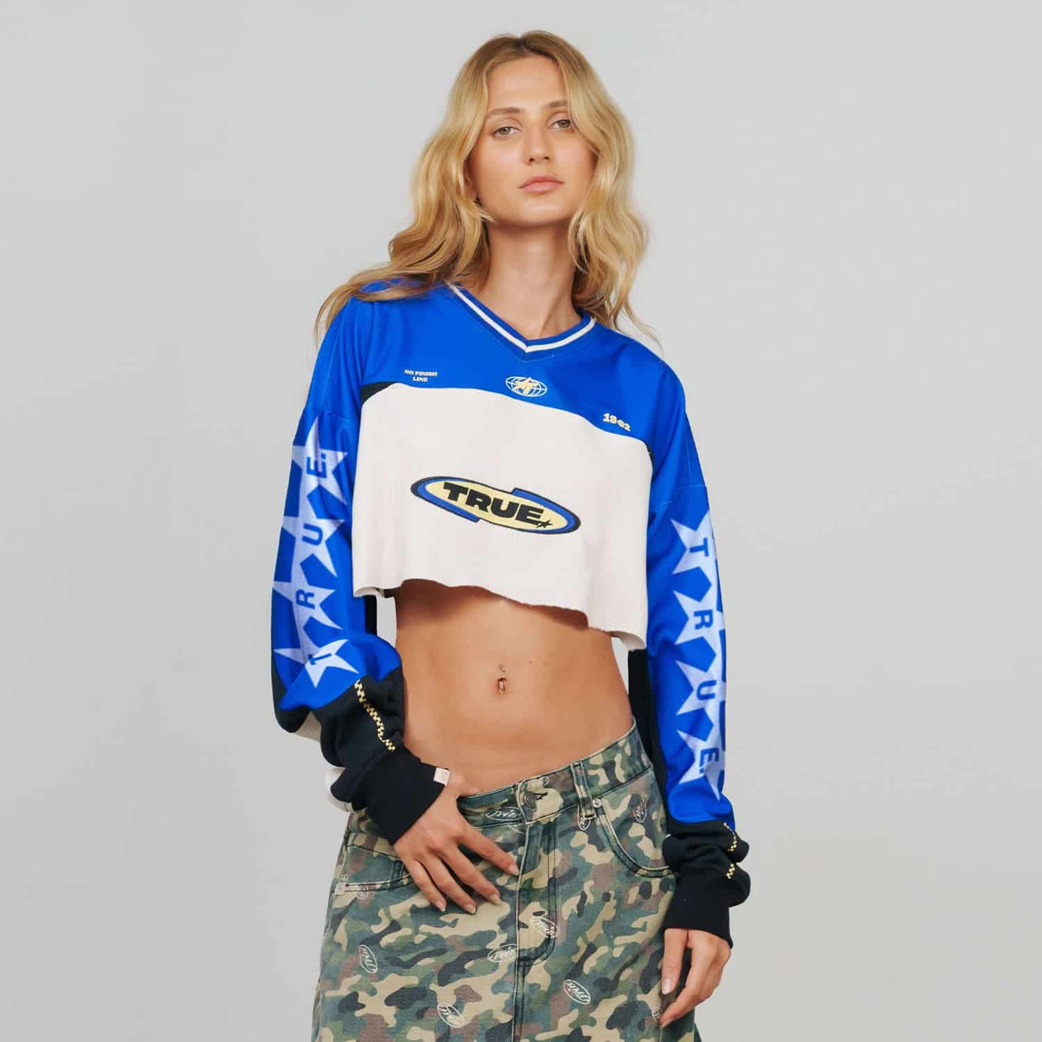 Racing Cropped LS Shirt - Blue - miniatura 3