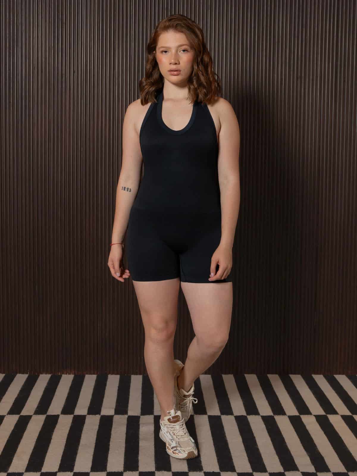 Rose enterizo seamless corto negro - miniatura 1
