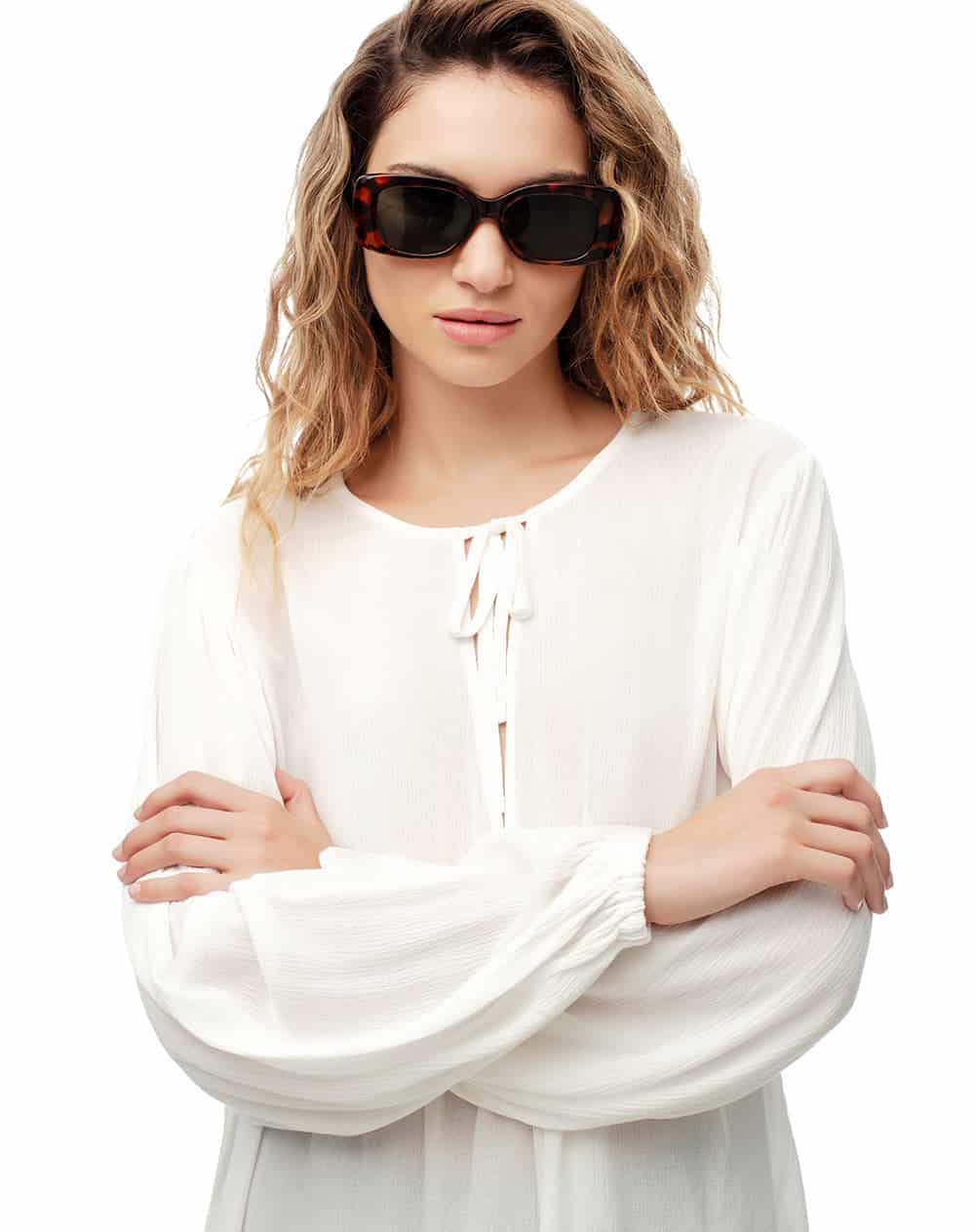 Camisa oversized manga larga blanca mujer - miniatura 4