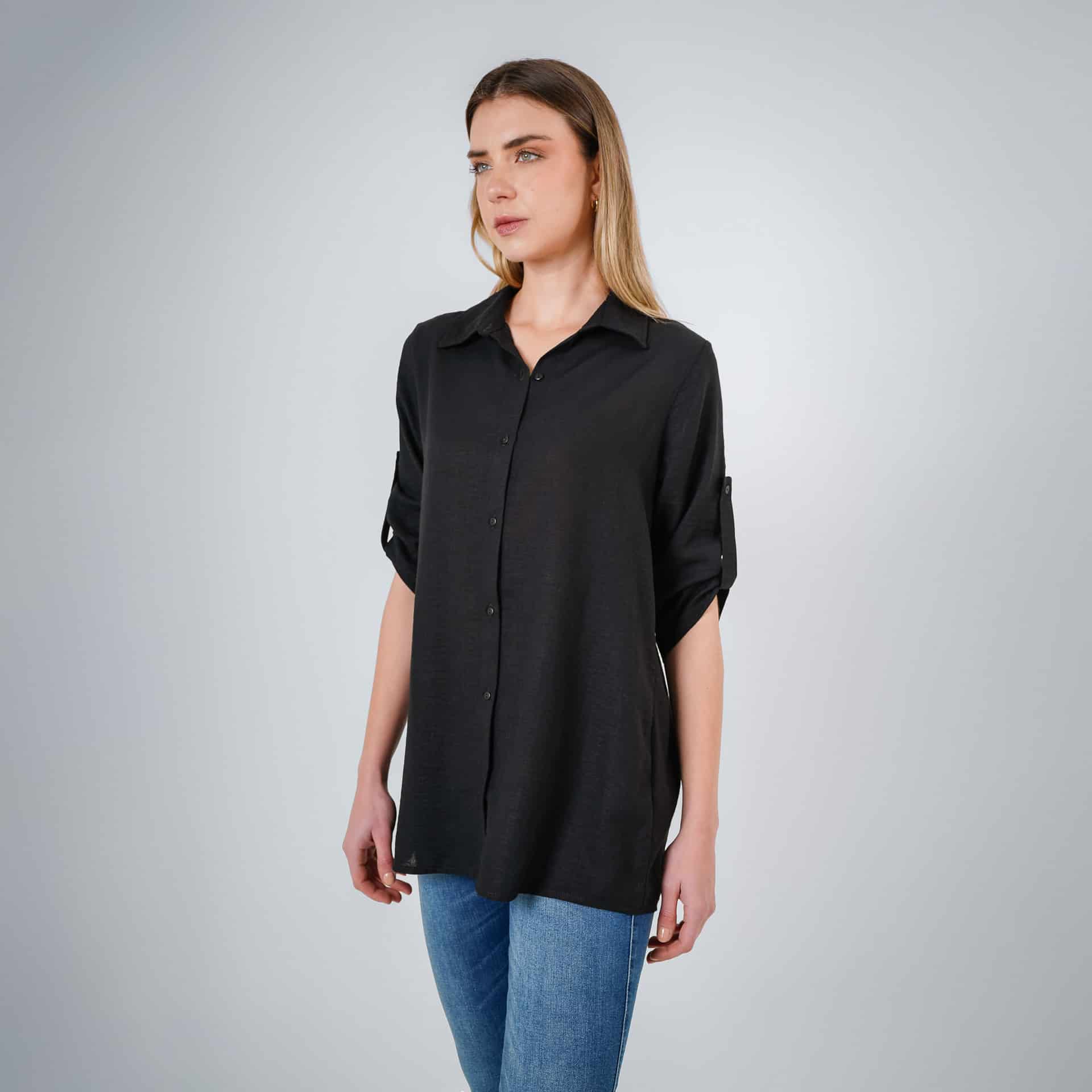 Blusa Cuello Camisero Manga 3/Cuartos - miniatura 2